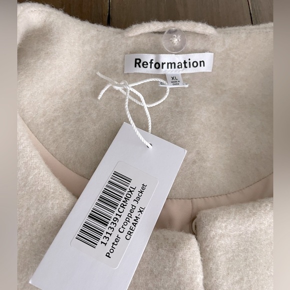 CURRENT SEASON Reformation Porter wool blend cropped jacket NWT - Picture 6 of 8